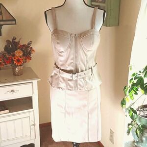 NWT Haute Monde Faux Leather Two Piece Skirt and Top Coquette Baddie